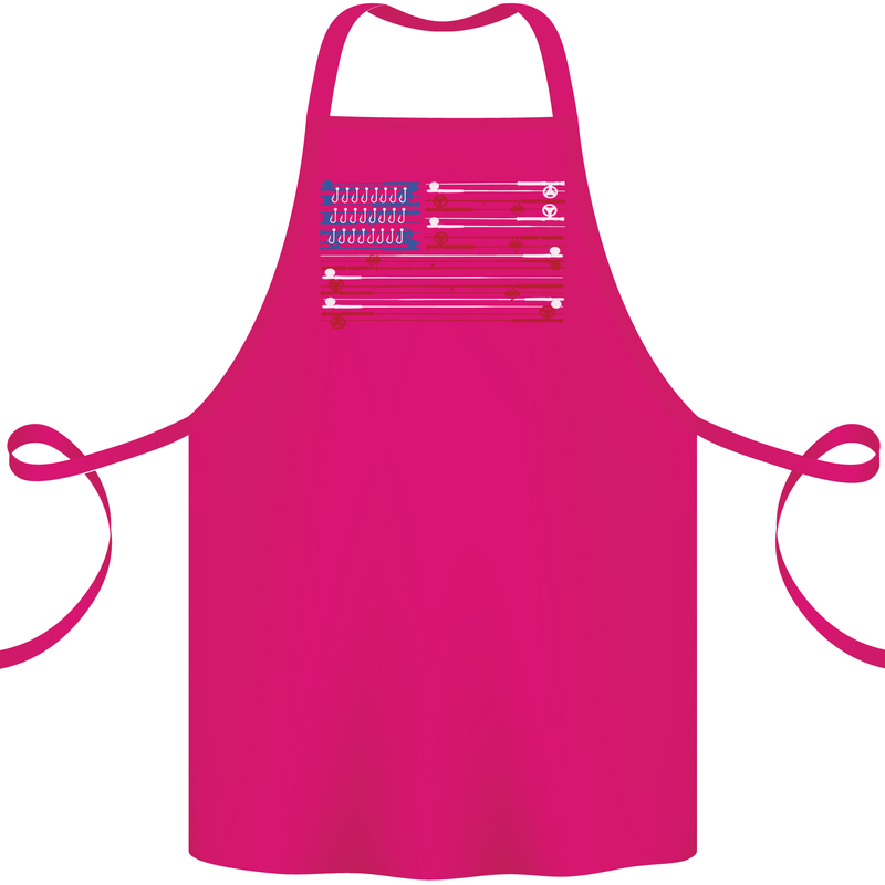 USA Fishing Flag Fisherman American Cotton Apron 100% Organic Pink