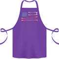 USA Fishing Flag Fisherman American Cotton Apron 100% Organic Purple