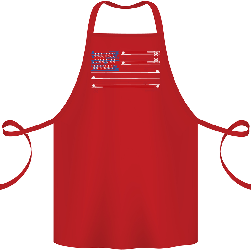 USA Fishing Flag Fisherman American Cotton Apron 100% Organic Red
