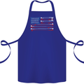 USA Fishing Flag Fisherman American Cotton Apron 100% Organic Royal Blue