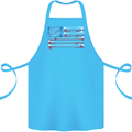USA Fishing Flag Fisherman American Cotton Apron 100% Organic Turquoise