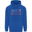 USA Fishing Flag Fisherman American Mens 80% Cotton Hoodie Royal Blue