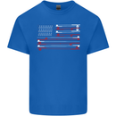 USA Fishing Flag Fisherman American Mens Cotton T-Shirt Tee Top Royal Blue