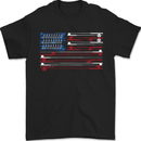 USA Fishing Flag Fisherman American Mens T-Shirt 100% Cotton Black