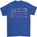 USA Fishing Flag Fisherman American Mens T-Shirt 100% Cotton Royal Blue