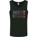 USA Fishing Flag Fisherman American Mens Vest Tank Top Black
