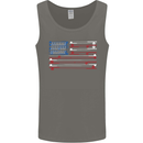 USA Fishing Flag Fisherman American Mens Vest Tank Top Charcoal