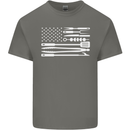 USA Grill Flag America BBQ Food Mens Cotton T-Shirt Tee Top Charcoal