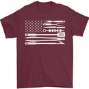USA Grill Flag America BBQ Food Mens T-Shirt 100% Cotton Maroon
