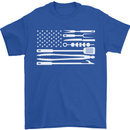 USA Grill Flag America BBQ Food Mens T-Shirt 100% Cotton Royal Blue