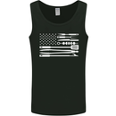 USA Grill Flag America BBQ Food Mens Vest Tank Top Black