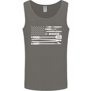 USA Grill Flag America BBQ Food Mens Vest Tank Top Charcoal