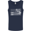 USA Grill Flag America BBQ Food Mens Vest Tank Top Navy Blue