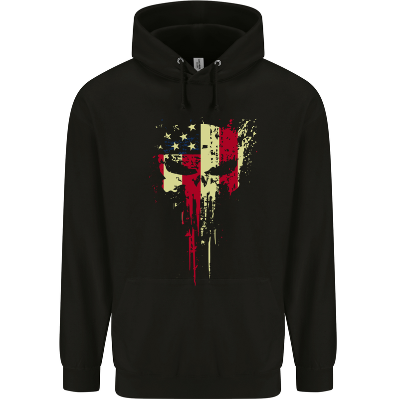 USA Gym Skull America Bodybuilding Childrens Kids Hoodie Black