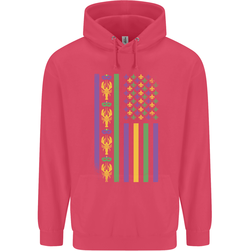 USA Mardi Gras American Flag America Childrens Kids Hoodie Heliconia