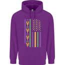 USA Mardi Gras American Flag America Childrens Kids Hoodie Purple