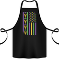 USA Mardi Gras American Flag America Cotton Apron 100% Organic Black