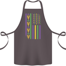 USA Mardi Gras American Flag America Cotton Apron 100% Organic Dark Grey