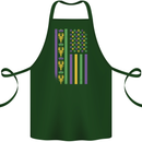 USA Mardi Gras American Flag America Cotton Apron 100% Organic Forest Green
