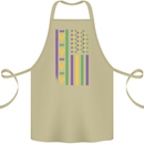 USA Mardi Gras American Flag America Cotton Apron 100% Organic Khaki