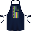 USA Mardi Gras American Flag America Cotton Apron 100% Organic Navy Blue