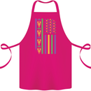 USA Mardi Gras American Flag America Cotton Apron 100% Organic Pink