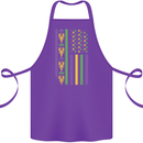 USA Mardi Gras American Flag America Cotton Apron 100% Organic Purple