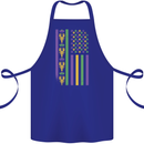 USA Mardi Gras American Flag America Cotton Apron 100% Organic Royal Blue