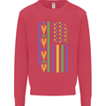 USA Mardi Gras American Flag America Kids Sweatshirt Jumper Heliconia