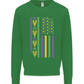USA Mardi Gras American Flag America Kids Sweatshirt Jumper Irish Green
