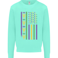 USA Mardi Gras American Flag America Kids Sweatshirt Jumper Peppermint