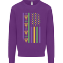 USA Mardi Gras American Flag America Kids Sweatshirt Jumper Purple