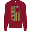 USA Mardi Gras American Flag America Kids Sweatshirt Jumper Red