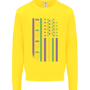 USA Mardi Gras American Flag America Kids Sweatshirt Jumper Yellow