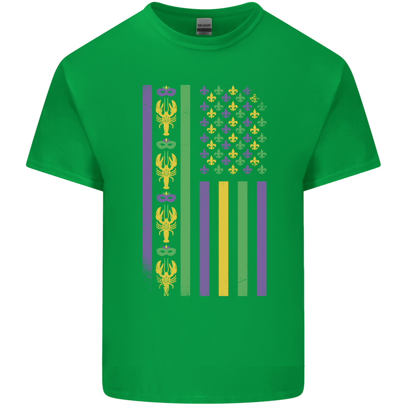 USA Mardi Gras American Flag America Kids T-Shirt Childrens Irish Green