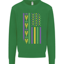 USA Mardi Gras American Flag America Mens Sweatshirt Jumper Irish Green