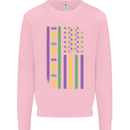 USA Mardi Gras American Flag America Mens Sweatshirt Jumper Light Pink