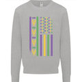 USA Mardi Gras American Flag America Mens Sweatshirt Jumper Sports Grey