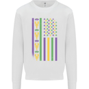 USA Mardi Gras American Flag America Mens Sweatshirt Jumper White