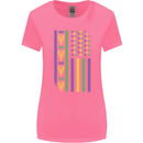 USA Mardi Gras American Flag America Womens Wider Cut T-Shirt Azalea