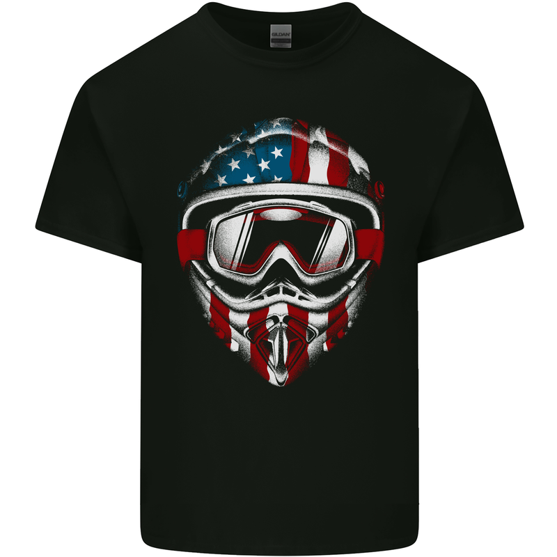 USA Motocross Helmet Dirt Bike MotoX Kids T-Shirt Childrens Black