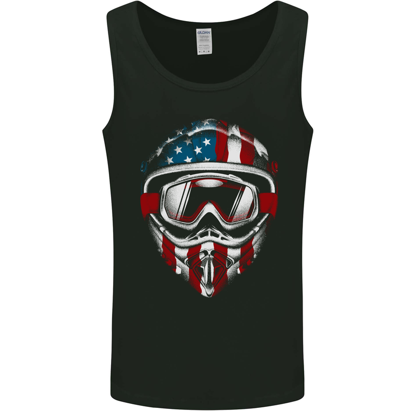 USA Motocross Helmet Dirt Bike MotoX Mens Vest Tank Top Black