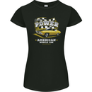 USA Muscle Car American Power Womens Petite Cut T-Shirt Black