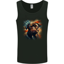 USA Pug With American Flag Dog Mens Vest Tank Top Black