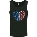 USA Rib Cage American Flag Mens Vest Tank Top Black
