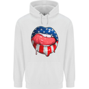 USA Sexy Lips America Mens 80% Cotton Hoodie White