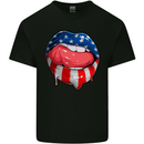 USA Sexy Lips America Mens Cotton T-Shirt Tee Top Black