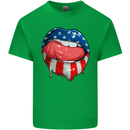 USA Sexy Lips America Mens Cotton T-Shirt Tee Top Irish Green