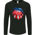 USA Sexy Lips America Mens Long Sleeve T-Shirt Black