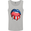 USA Sexy Lips America Mens Vest Tank Top Sports Grey